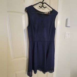 DEX navy suede dress
